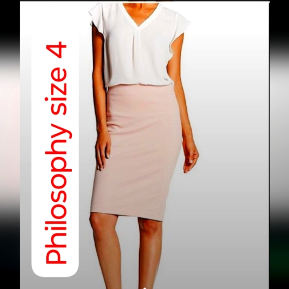 NWT Philosophy Women's Light Blush Pencil Skirt Size 4